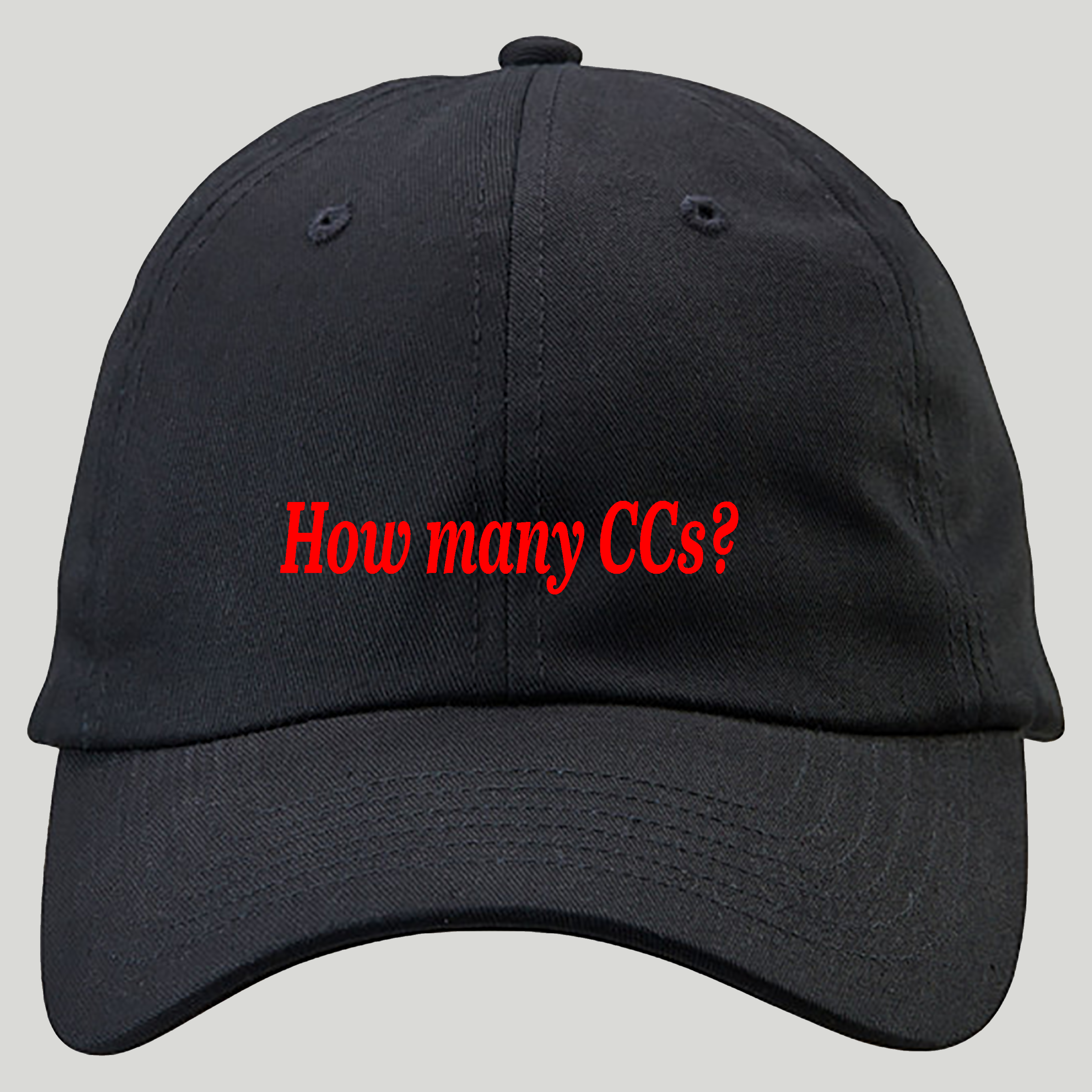 "How many CCs?"  cap