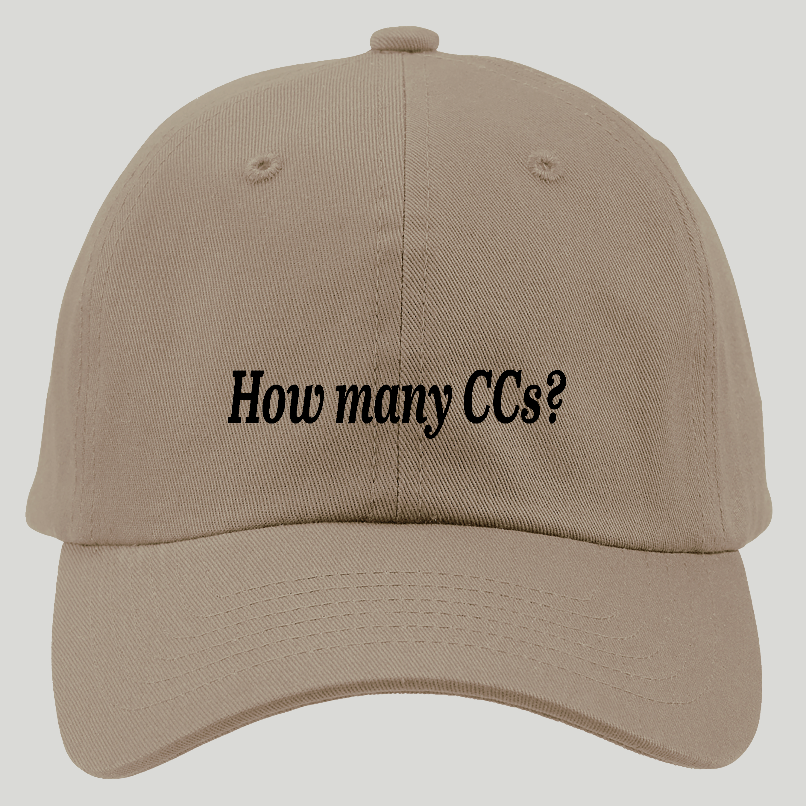 "How many CCs?"  cap