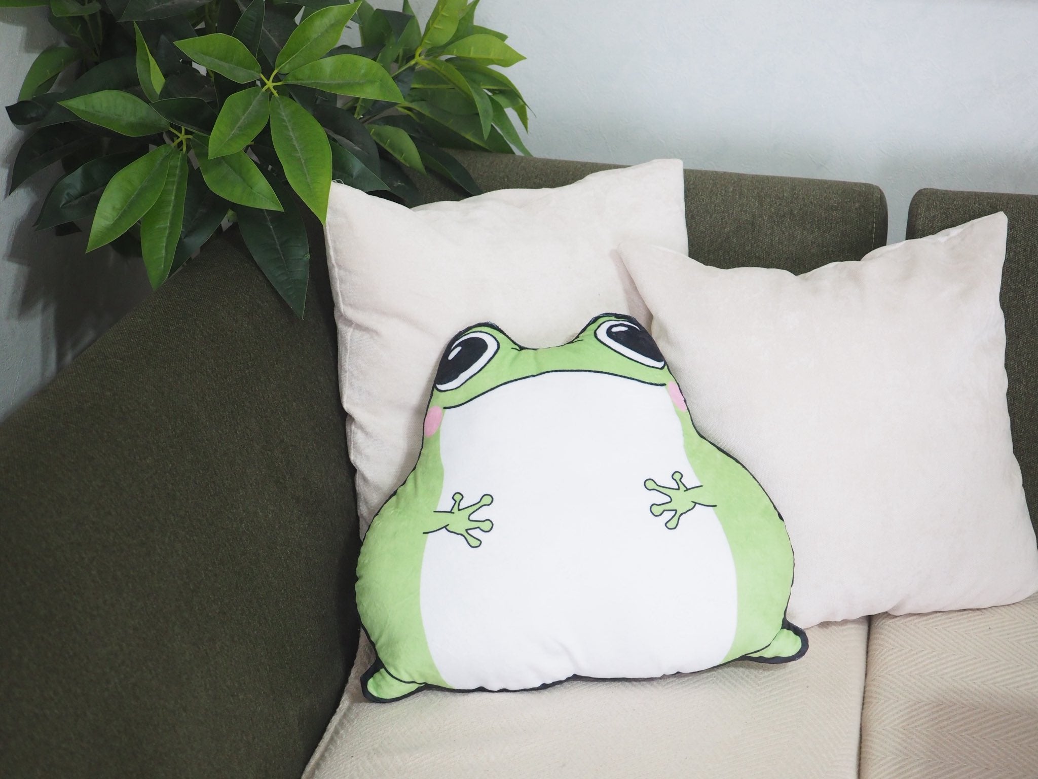 【お得‼】数量限定‼もちっとケロちゃんダイカットクッション2個セット