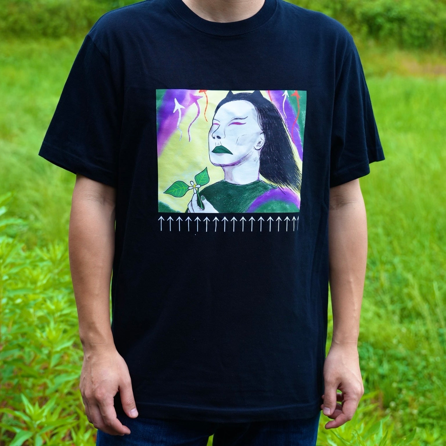 おろちんゆーロングTシャツ 2XL 黒