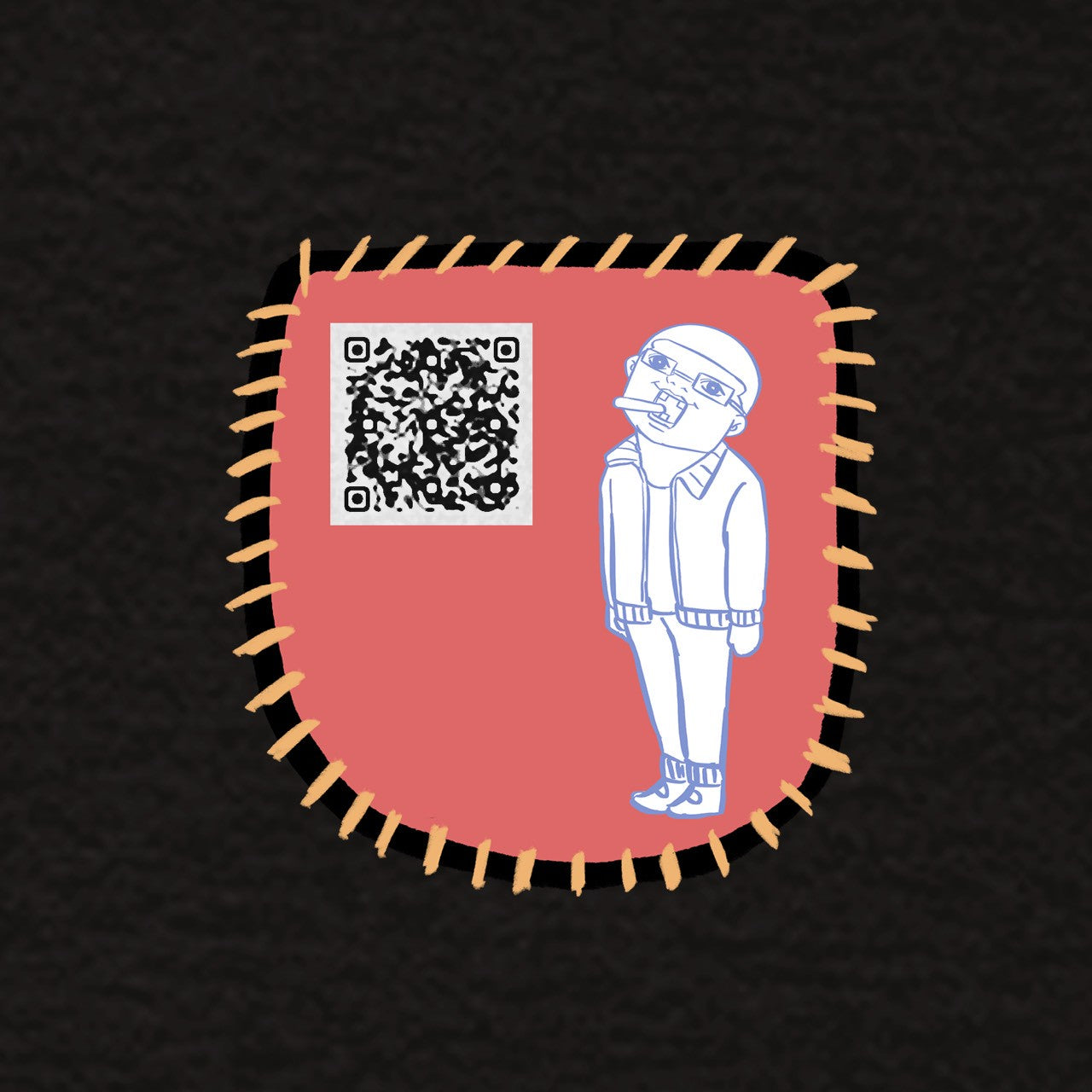 ヒミツの胸ポケTシャツ【描き下ろしイラストQR付き】