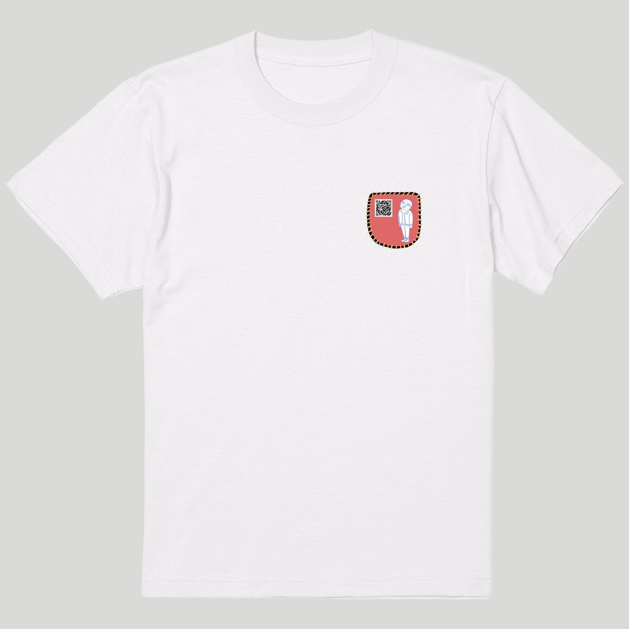 ヒミツの胸ポケTシャツ【描き下ろしイラストQR付き】
