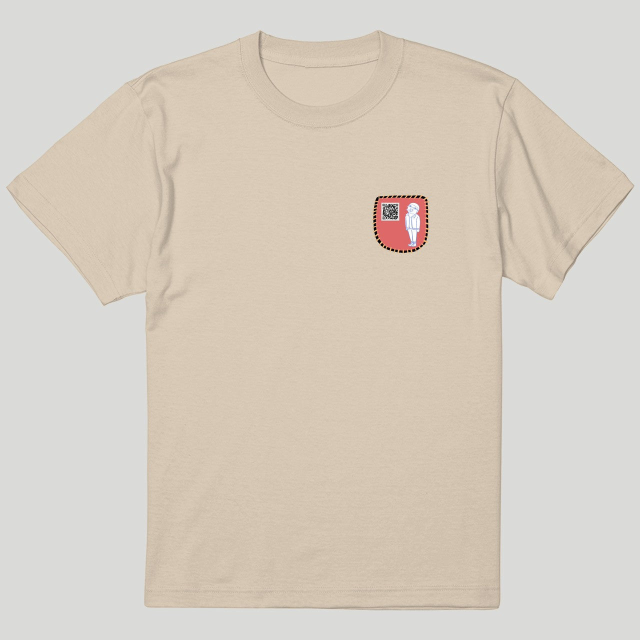ヒミツの胸ポケTシャツ【描き下ろしイラストQR付き】