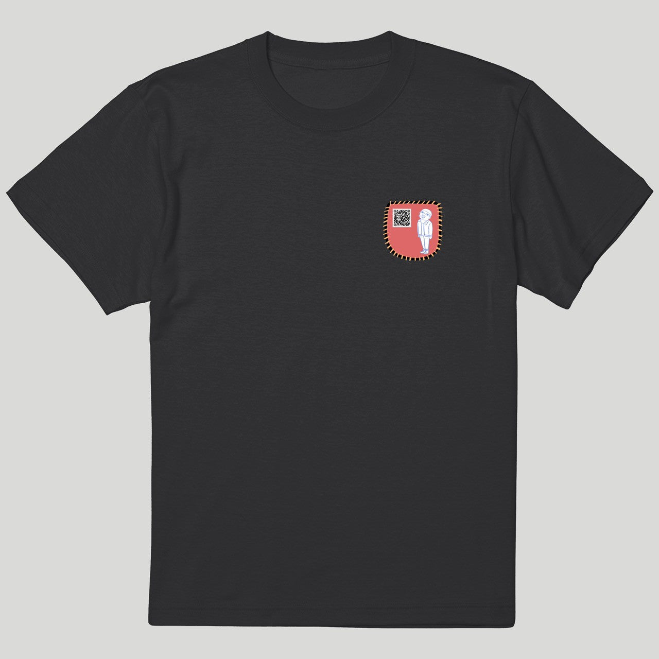 ヒミツの胸ポケTシャツ【描き下ろしイラストQR付き】