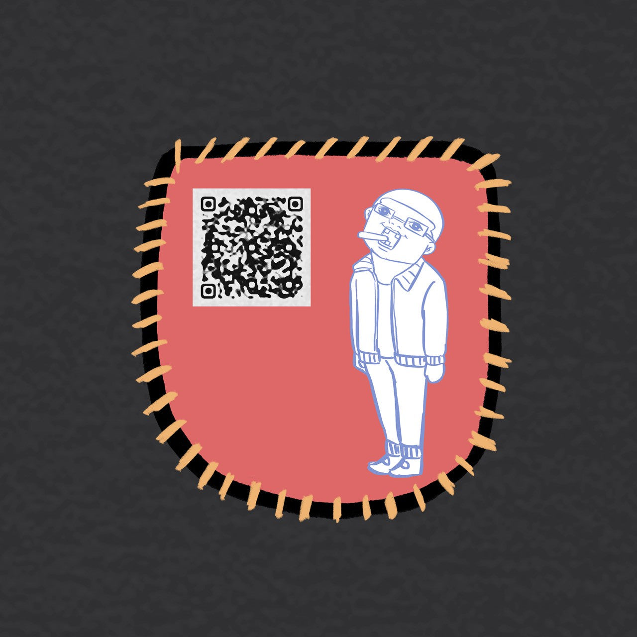 ヒミツの胸ポケTシャツ【描き下ろしイラストQR付き】