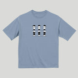ホワイトモノクロビッグシルエットTシャツ（ストリートver)