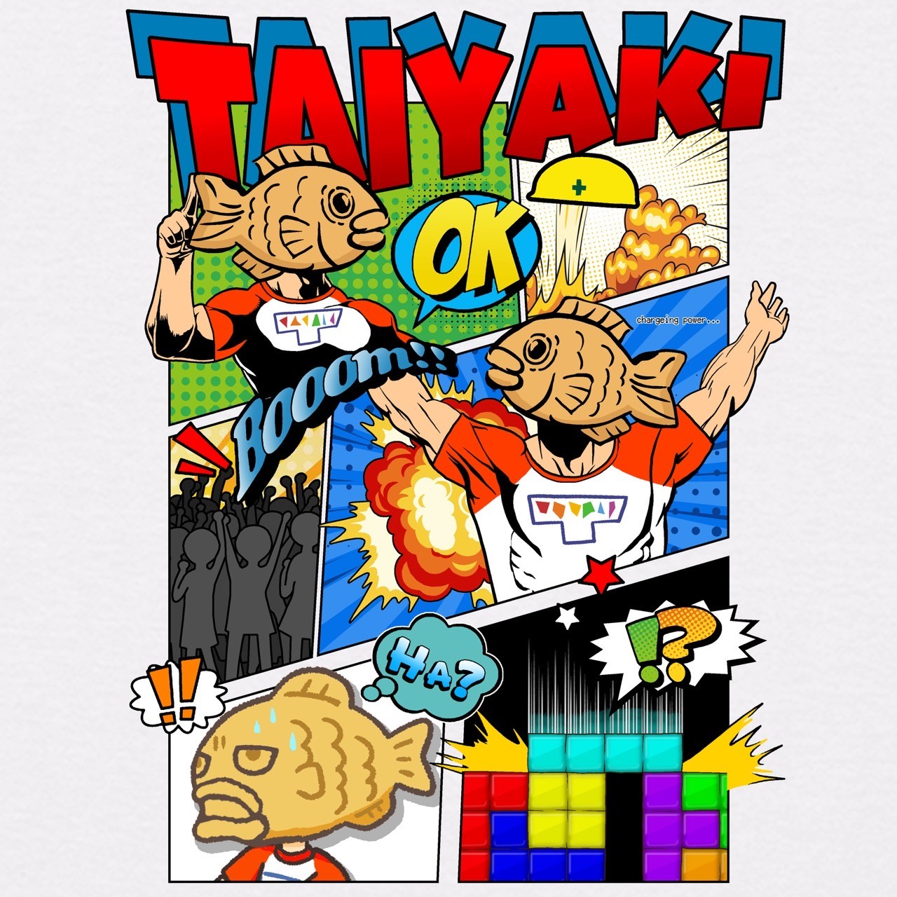 漫画風イラストTシャツ