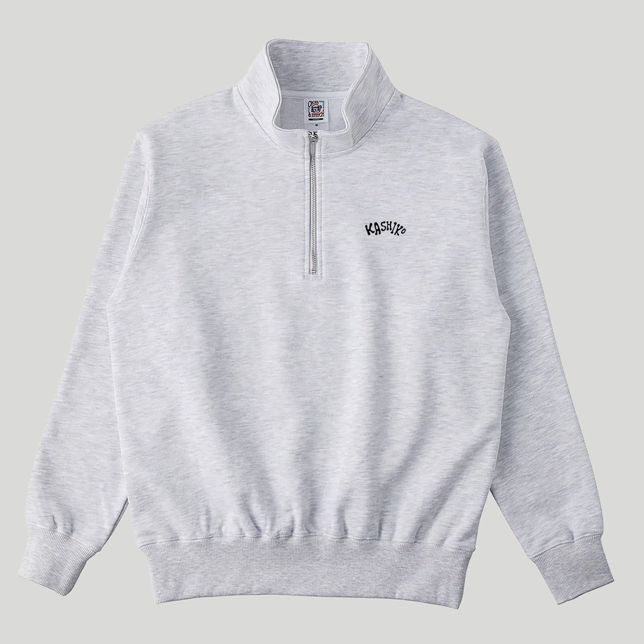 日本製 PARIS ロゴ刺繍入り カシミヤ100％ ハーフジップニット LL 日本製 PARIS ロゴ刺繍入り カシミヤ100％ ハーフジップニット