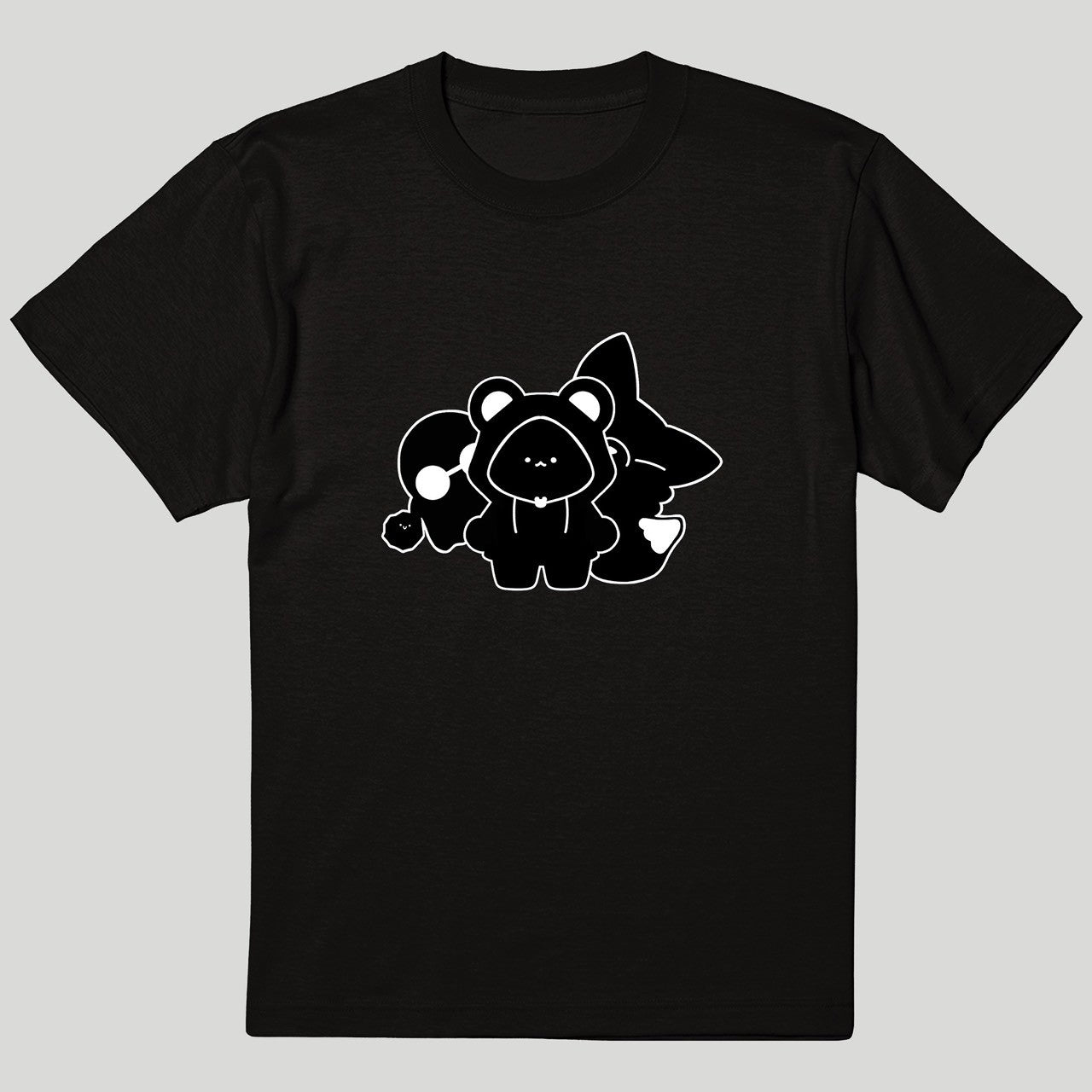 くまと幽霊と狐Tシャツ