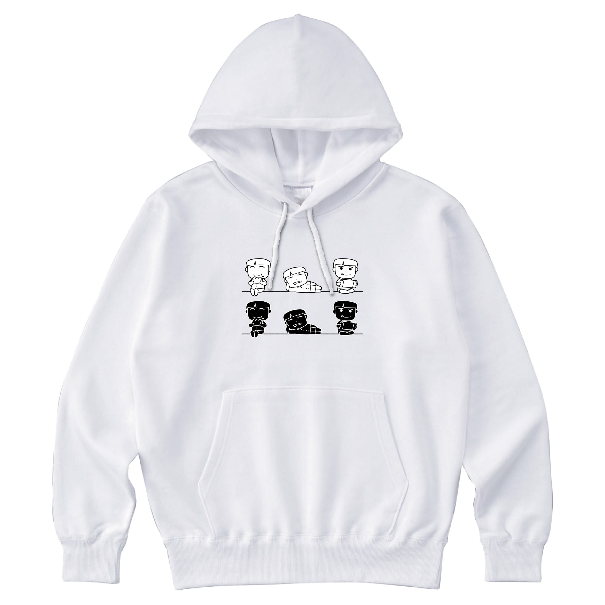 日常×ホワイト・モノトーンパーカー