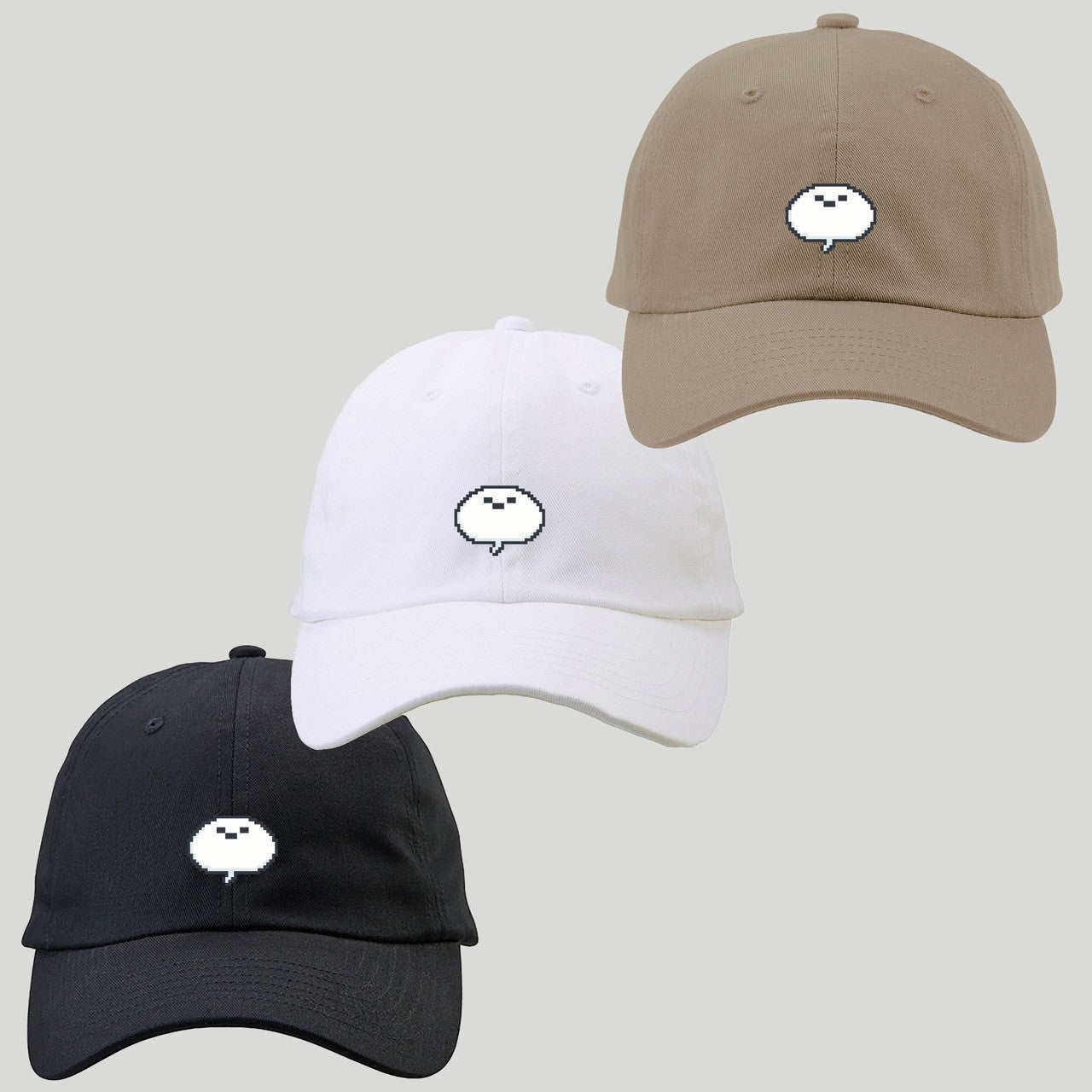 ドット画しろまんた刺繡キャップ