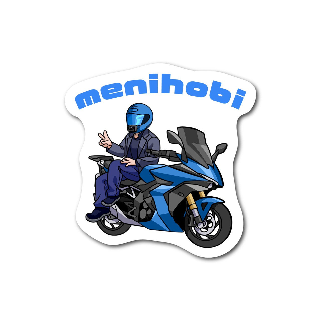 【送料無料】【耐水仕様】めにほびonバイクverステッカー