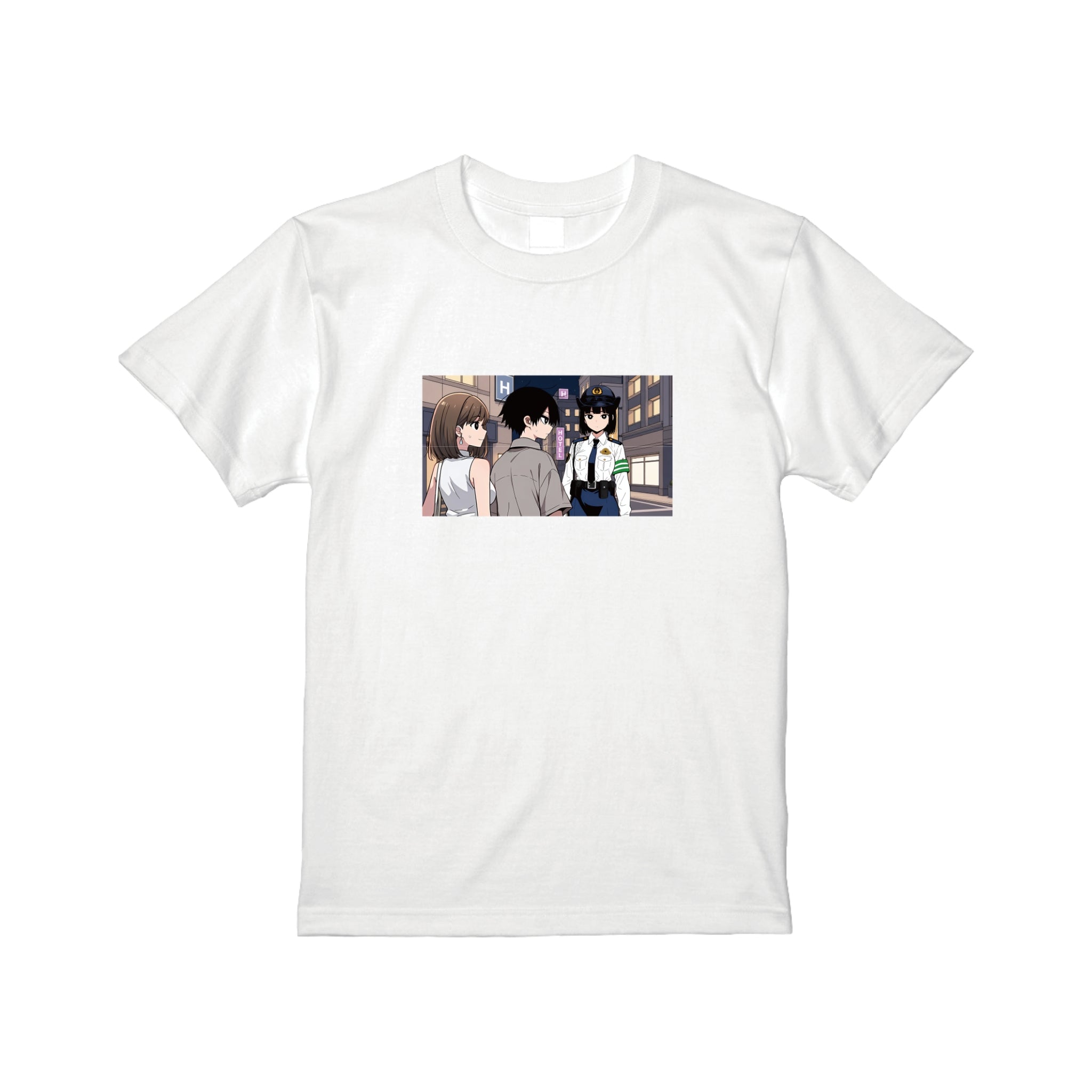 「警察官の彼女と飲み会帰りの彼氏」 Tシャツ