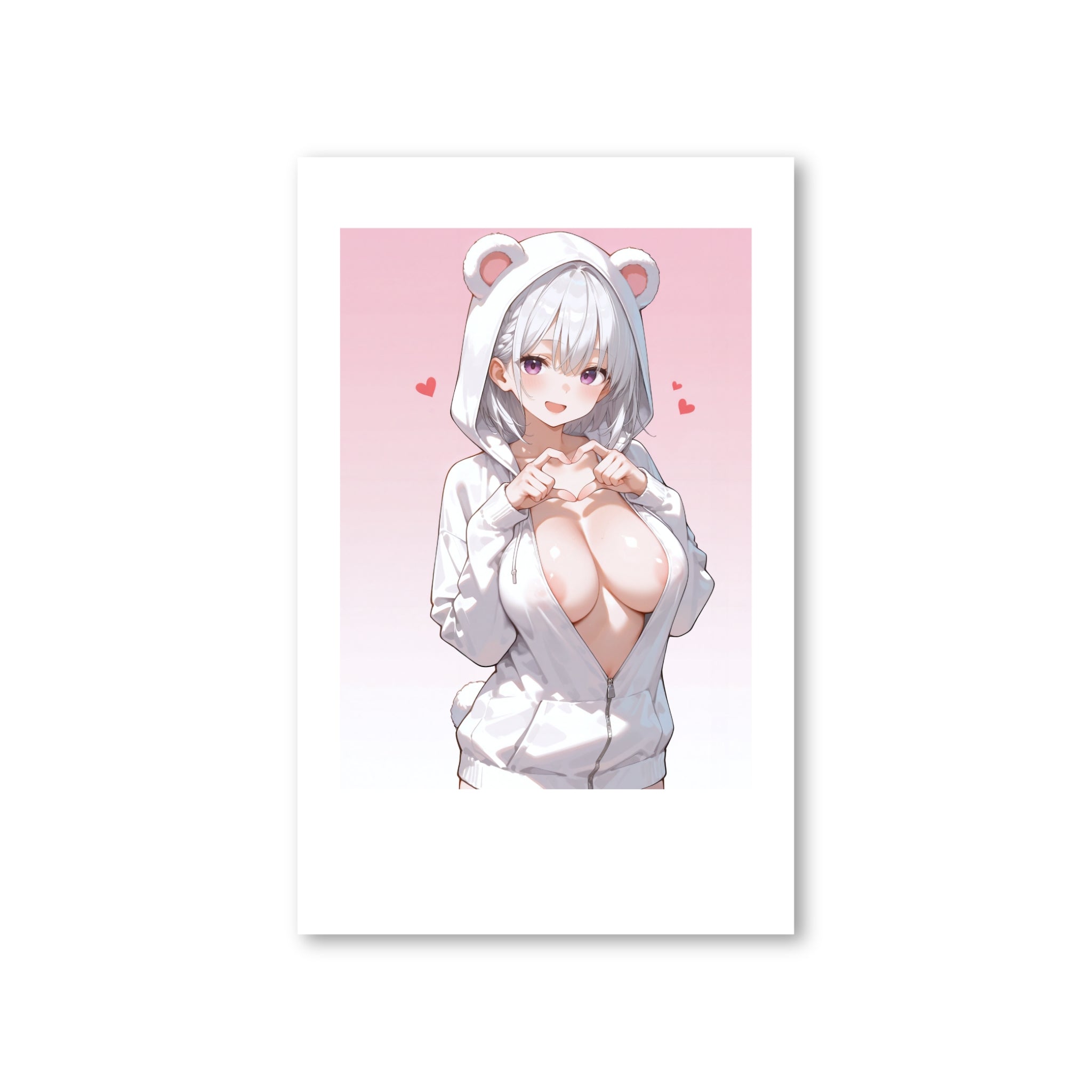 【送料無料】『七瀬茉白』チェキ風フォト（くまさんパーカー）