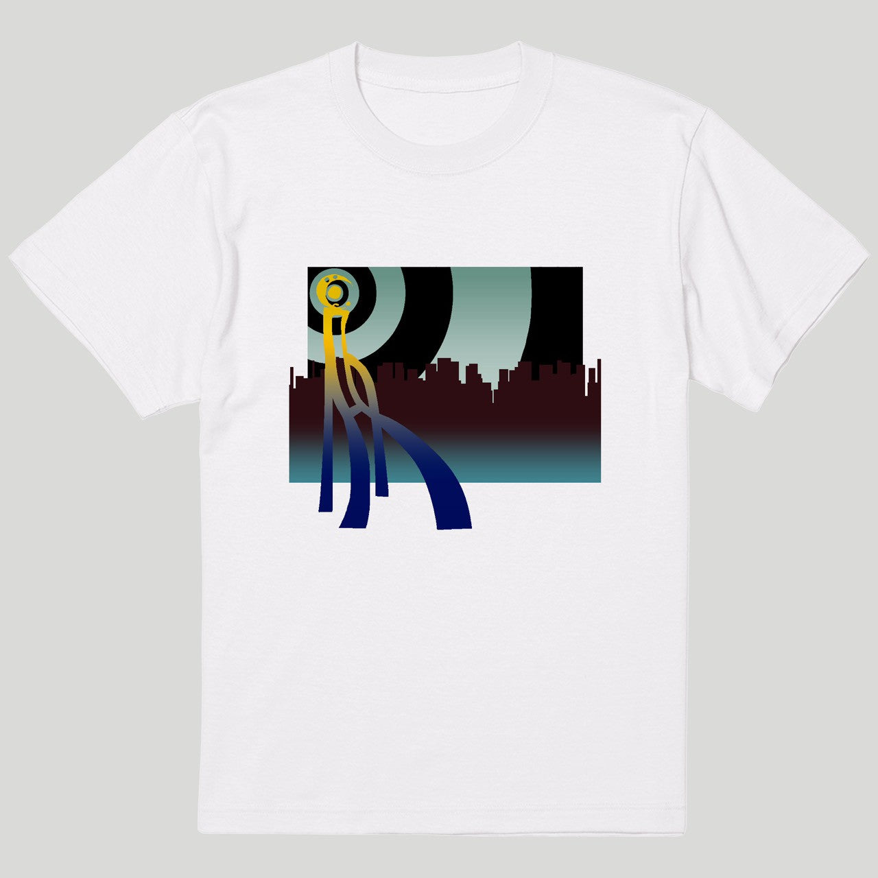 笑い死にフィールドにいる月のTシャツ