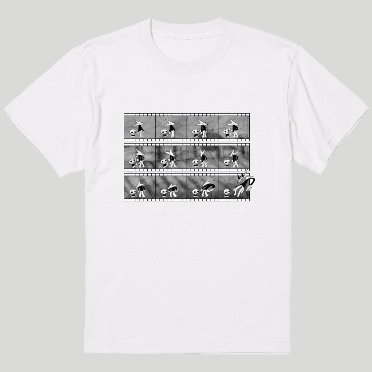昔の白黒アニメーションっぽい雰囲気を再現したいTシャツ