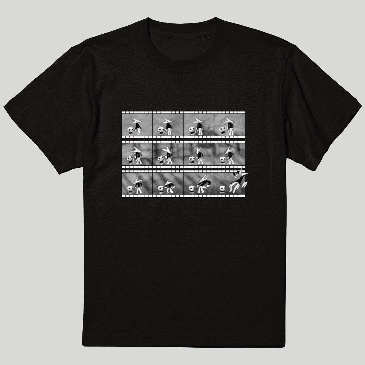昔の白黒アニメーションっぽい雰囲気を再現したいTシャツ