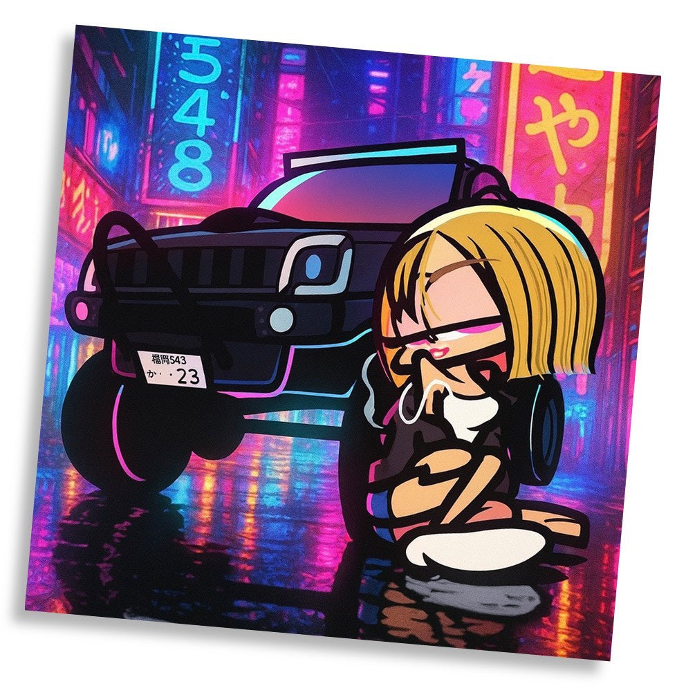 【野外仕様】ERIKA×Jimnyネオン街ステッカー(送料無料)