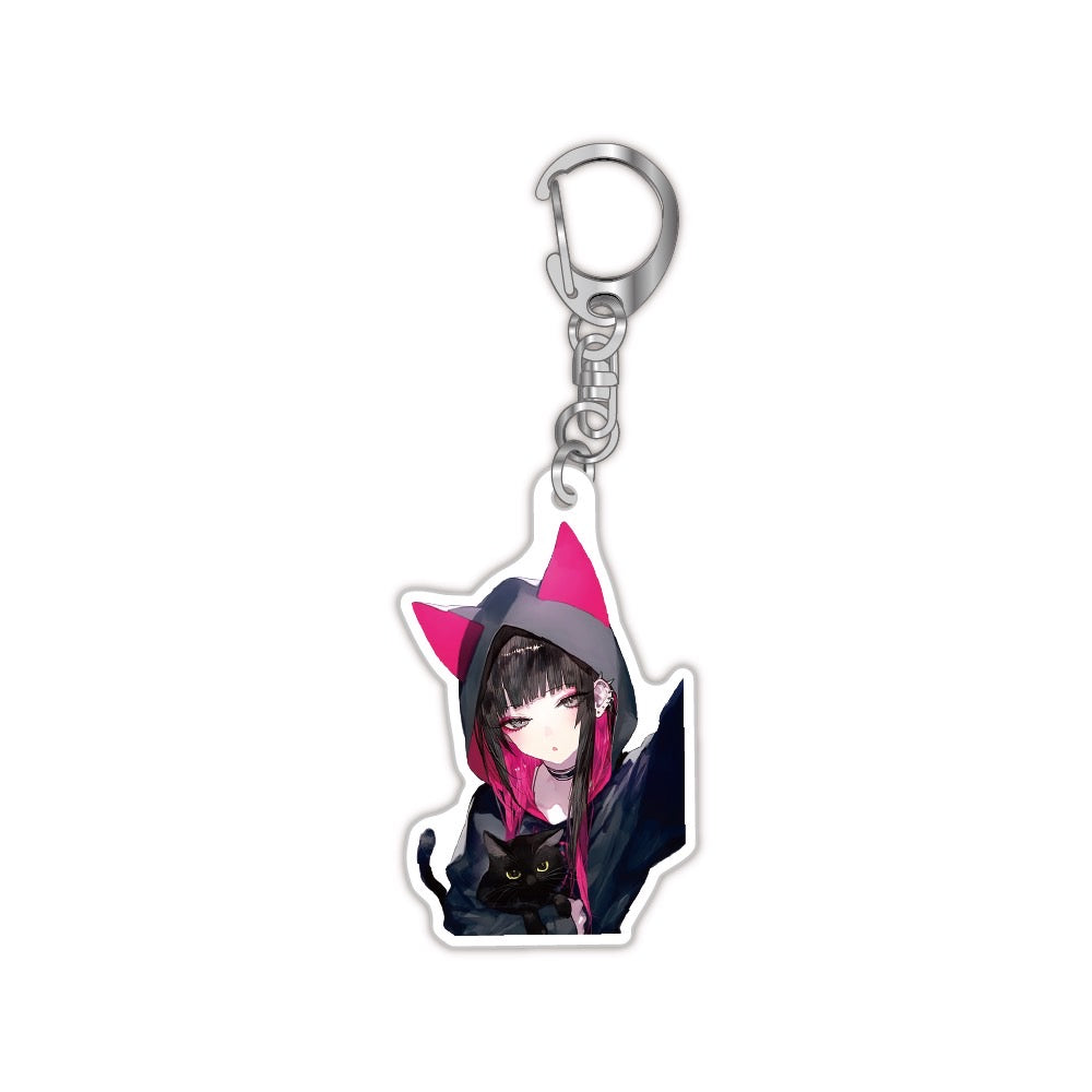 ひよこ店長アクリルキーホルダー【黒猫ver】